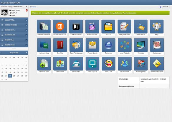 Dashboard Source Code website company profile jasa pembuatan website