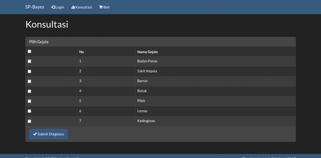 Download source code aplikasi sistem pakar metode bayes dengan php