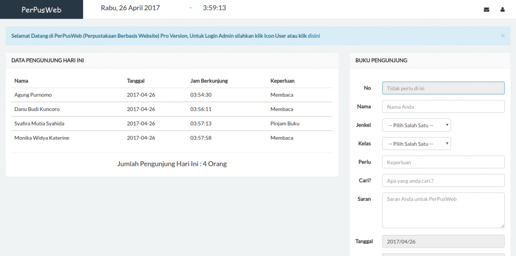 Download source code aplikasi perpustakaan berbasis web dengan php dan mysql