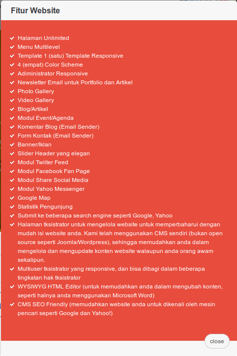fitur source code website company profile