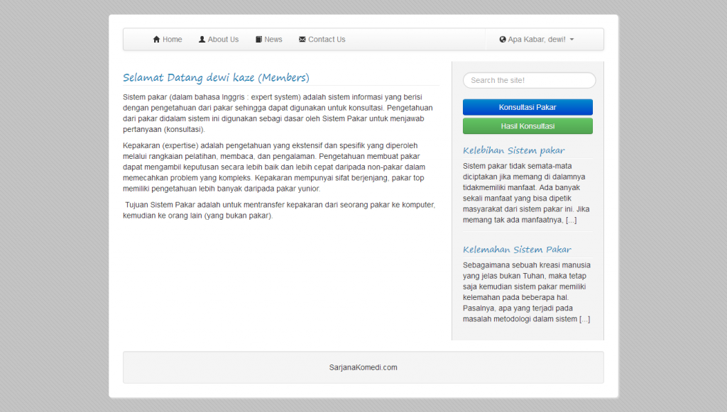 Web Sistem Pakar dengan teknik forward chaining