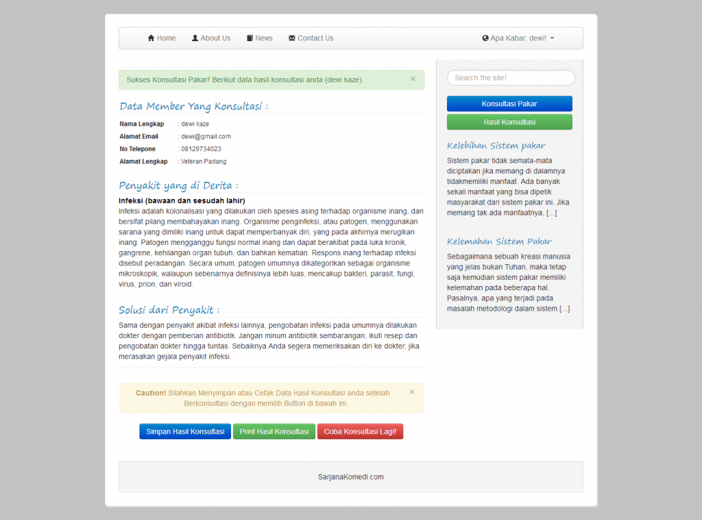 Source Code Aplikasi Sistem Pakar dengan metode Forward Chaining