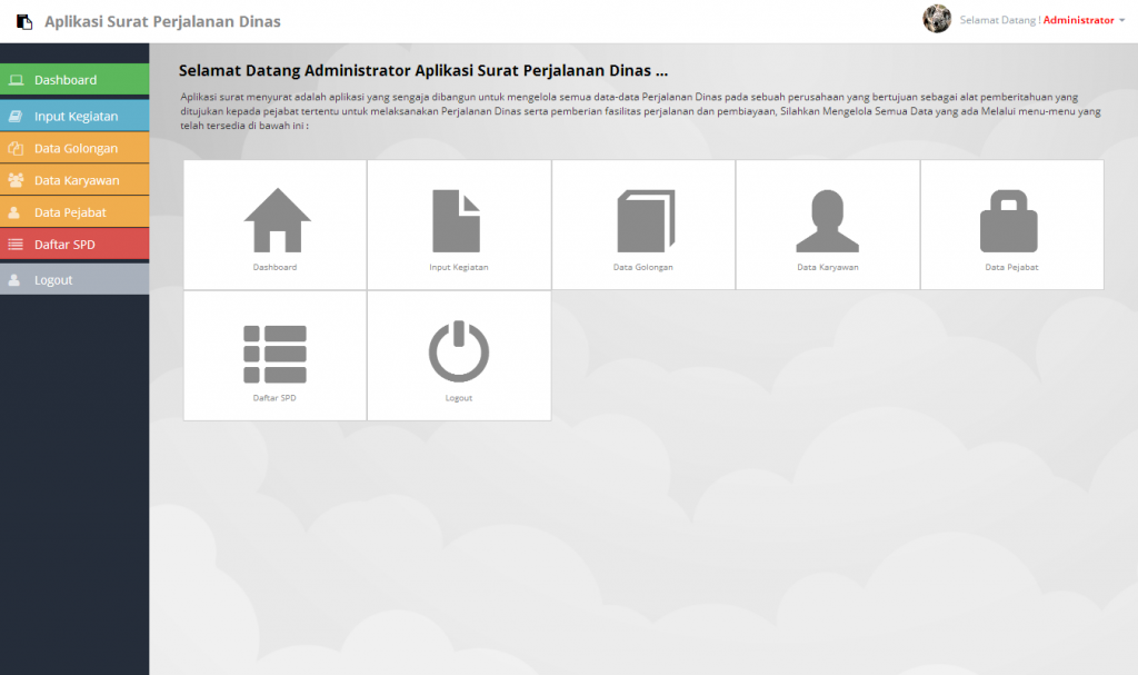 Aplikasi Surat Perjalanan Dinas berbasis Web dengan PHP dan MySQL