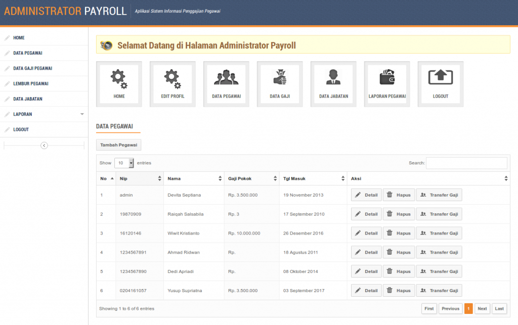 Source Code Aplikasi Penggajian Karyawan Payroll berbasis web, source code aplikasi penggajian karyawan