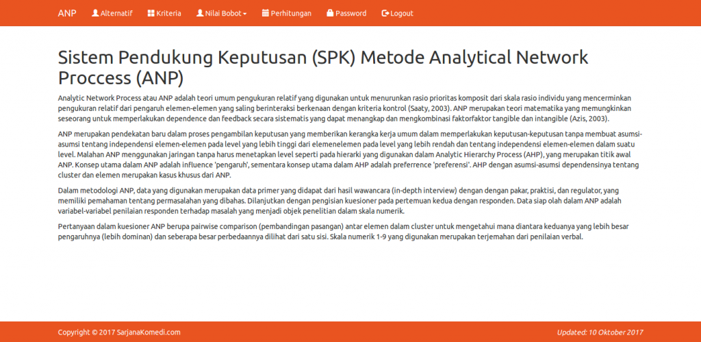 source code aplikasi sistem pendukung keputusan metode anp, source code aplikasi sistem pendukung keputusan metode analytic network process, source code aplikasi spk metode anp, source code sistem pendukung keputusan metode anp, source code spk metode anp