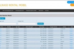 Source Code Aplikasi Rental Mobil berbasis Web
