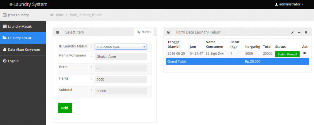 Source Code Aplikasi Laundry