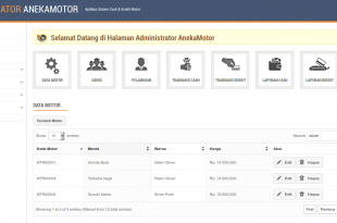 Download source code Aplikasi Manajemen Cash dan Kredit Motor berbasis Web