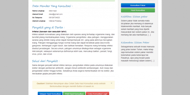Source Code Aplikasi Sistem Pakar dengan metode Forward Chaining