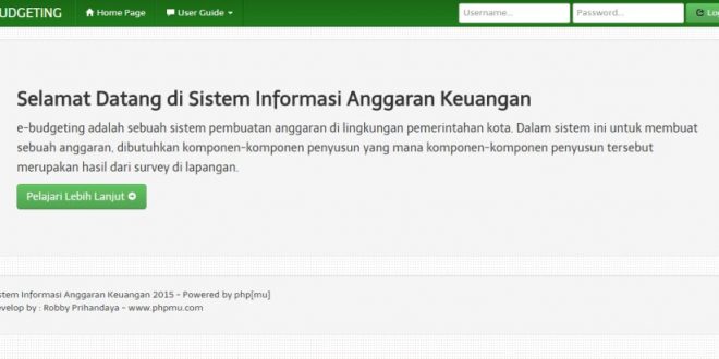 Source code aplikasi e-budgeting berbasis web dengan php dan mysql