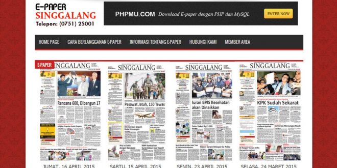 Source code e-paper responsive templates dengan php dan mysql