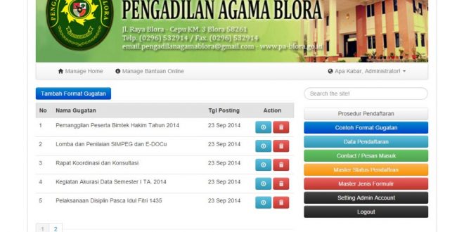 Sistem Pendaftaran Online Perkara dengan PHP dan MySQL