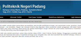 Sistem Pendukung Keputusan dengan Metode Promethee, Sistem Pendukung Keputusan metode Promethee, SPK metode Promethee