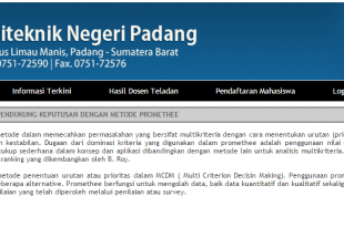 Sistem Pendukung Keputusan dengan Metode Promethee, Sistem Pendukung Keputusan metode Promethee, SPK metode Promethee