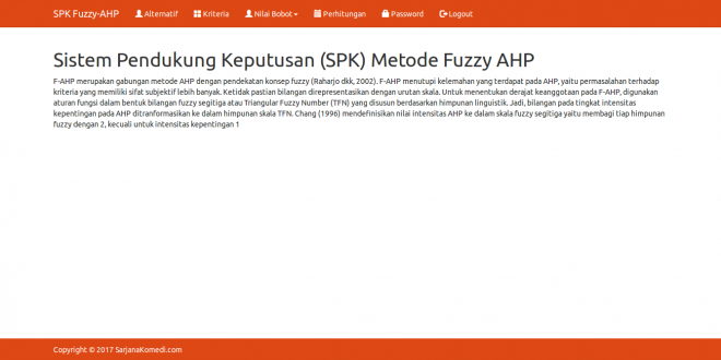Source code SPK metode Fuzzy AHP, Source code spk dengan metode fuzzy dan ahp, source code aplikasi spk metode fuzzy ahp, source code sistem pendukung keputusan metode fuzzy ahp, source code aplikasi sistem pendukung keputusan dengan metode fuzzy ahp, berbasis web, dengan php dan mysql