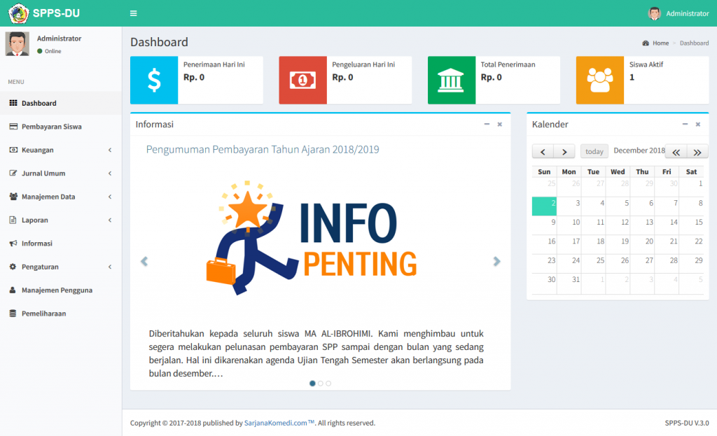 dashboard administrator