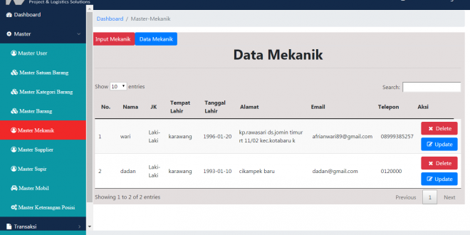 Source code aplikasi logistik berbasis web dengan PHP & MySQL gratis