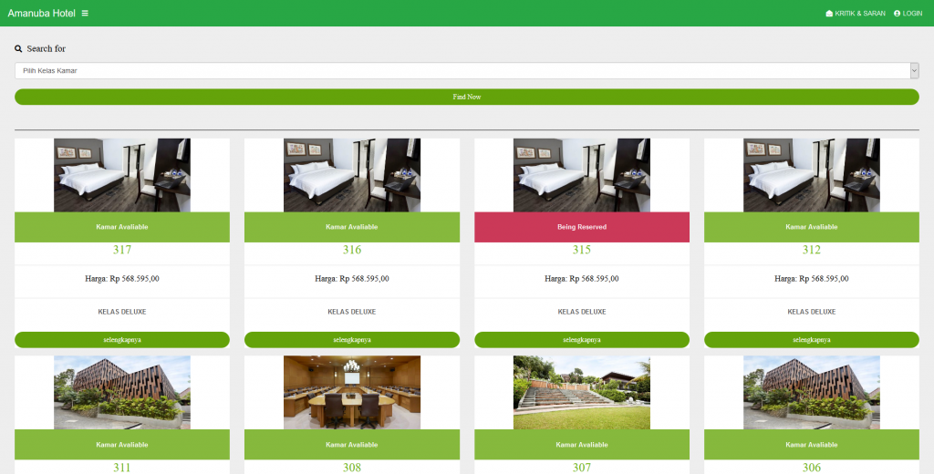 Sistem reservasi kamar hotel dengan framework codeigniter 3