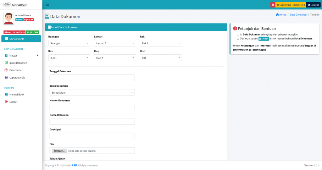 Source code aplikasi sistem arsip dan dokumen sekolah