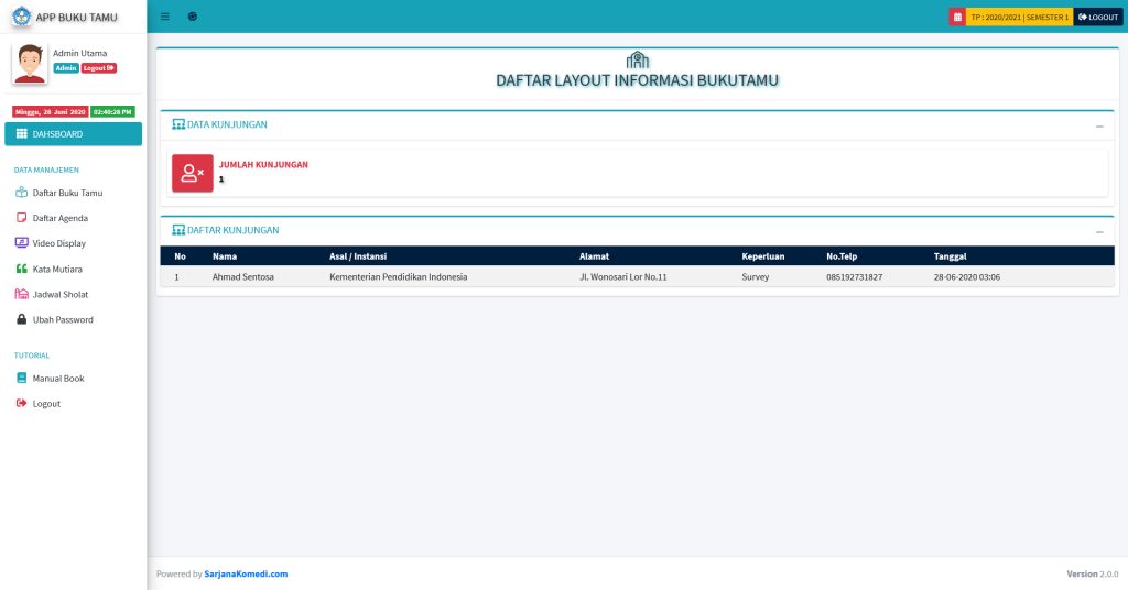 Source code aplikasi buku tamu sekolah berbasis web