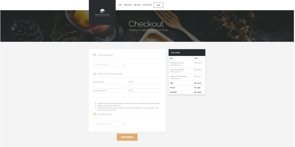 Source code sistem informasi manajemen restoran